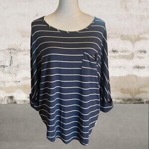 Chaser NWT Women's Navy & White Striped Top - Size Medium